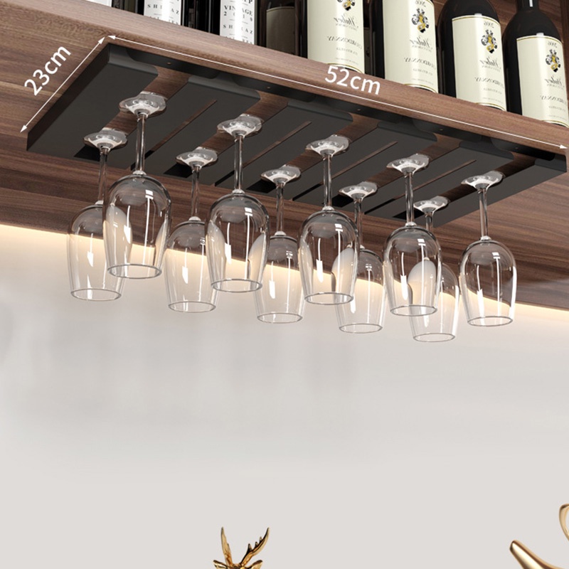Giá Treo Ly Rượu Thủy Tinh Bằng Thép Không Gỉ Không Đục Lỗ
