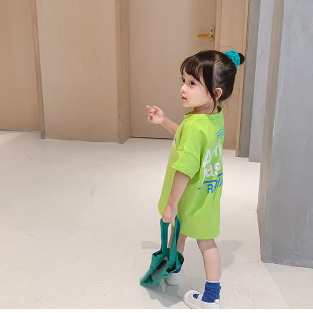 Đầm thun tay ngắn thời trang 2023 cho bé gái