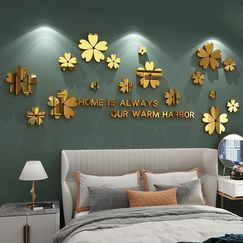 Miếng dán tường bằng acrylic họa tiết hoa 3D trang trí phòng khách / phòng ngủ