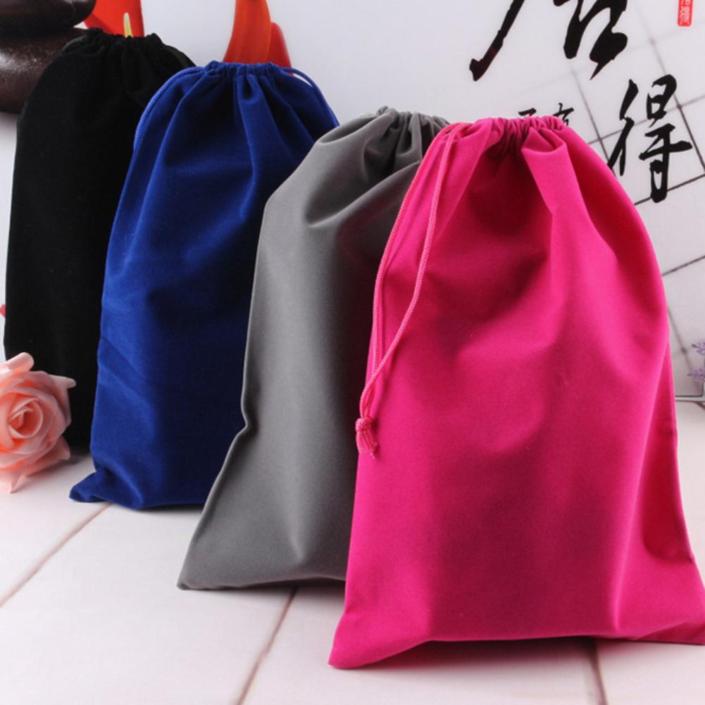 TG 1pc 15x20cm Túi nhung đầy màu sắc Đồ trang sức Túi đóng gói dây rút Nhung Túi quà tặng Túi lưu trữ