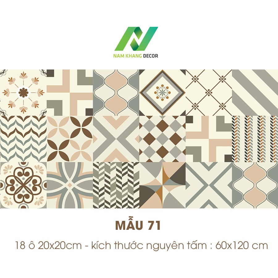 Mua 3 tặng 1 Set 32 ô 15cm hoặc 18 ô 20cm Decal gạch bông trang trí bếp, nội thất ... | BigBuy360 - bigbuy360.vn