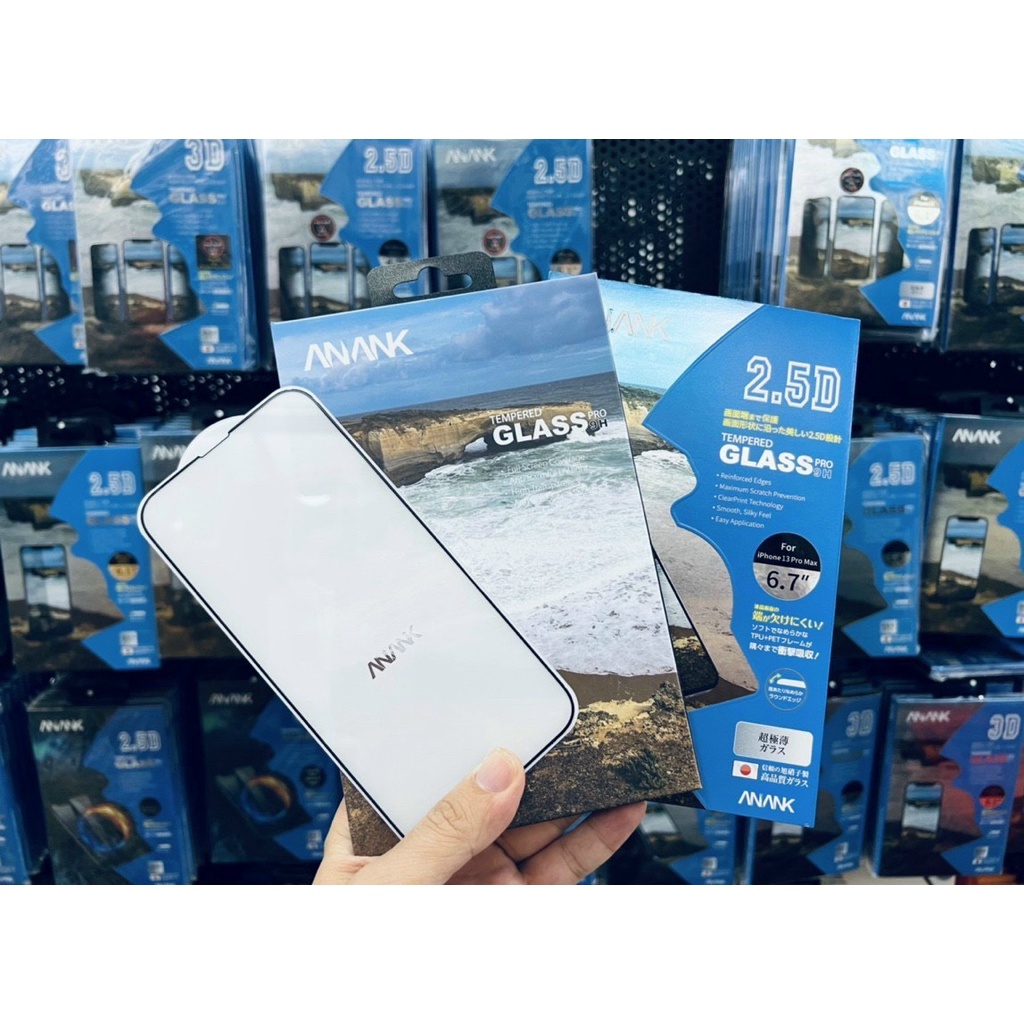 Kính cường lực full màn cho Smart IPhone 14 Promax , 13 Promax ,13 Pro , 12 Promax chính hãng ANANK công nghệ Nhật bản