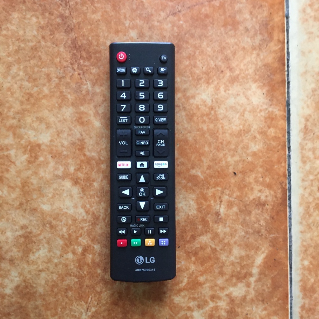 Điều khiển Tivi LG AKB75095315 loại tốt và ngắn có nút Netflix và amazon zin, Remote dùng choTivi LG AKB75095315