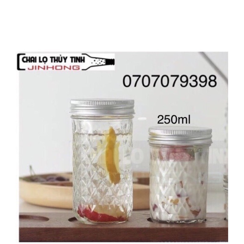 10 HỦ THUỶ TINH KIM CƯƠNG 100ml/ 350ml
