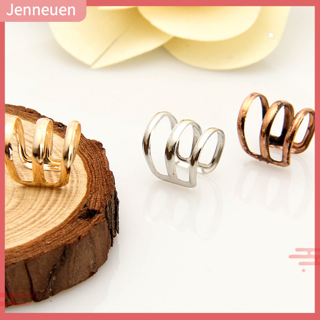 1 Chiếc Nhẫn Đeo Vành Tai 3 Vòng Thiết Kế Đơn Giản Có Thể Điều Chỉnh Cho Nữ