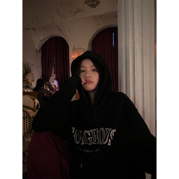 Áo hoodie nỉ ngoại Gorgedus [FREESHIP] Hoodies form rộng tay bồng kiểu dáng học sinh đường phố hàn quốc peonyb unisex