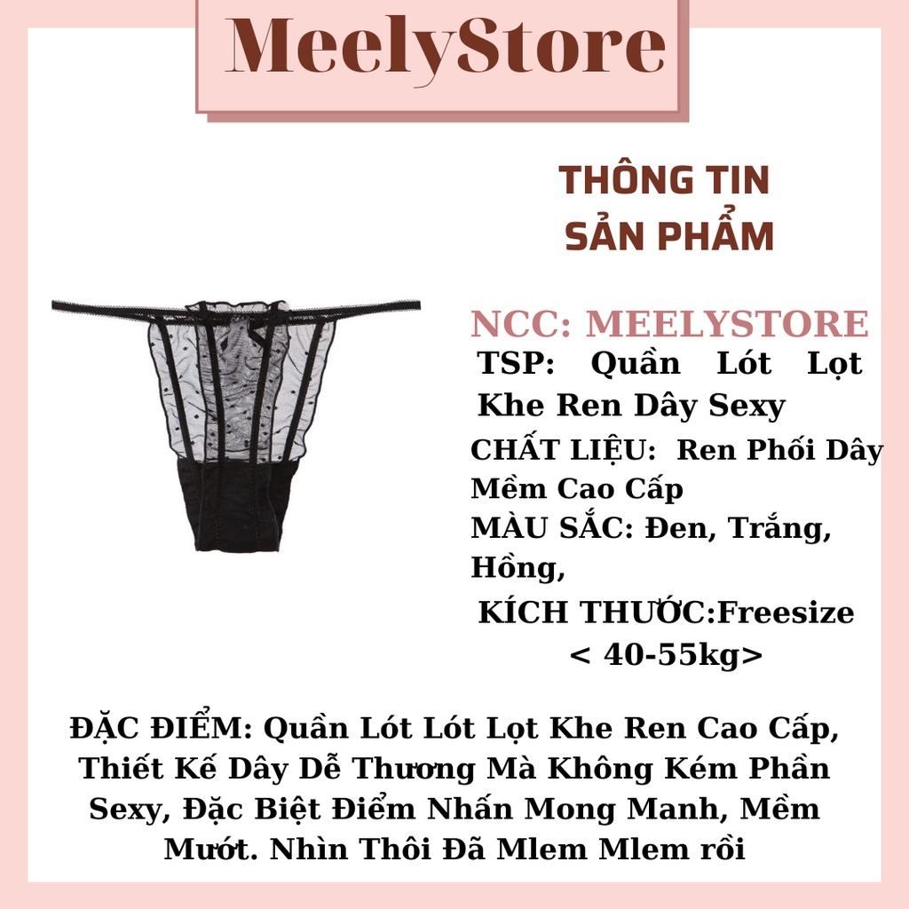 Quần Lót Lọt Khe Ren Xuyên Thấu Sexy  Nữ Cao Cấp Cạp Vừa Nâng Mông Chât Liệu Ren Co Giãn Siêu Đốt Mắt Gợi Cảm-055