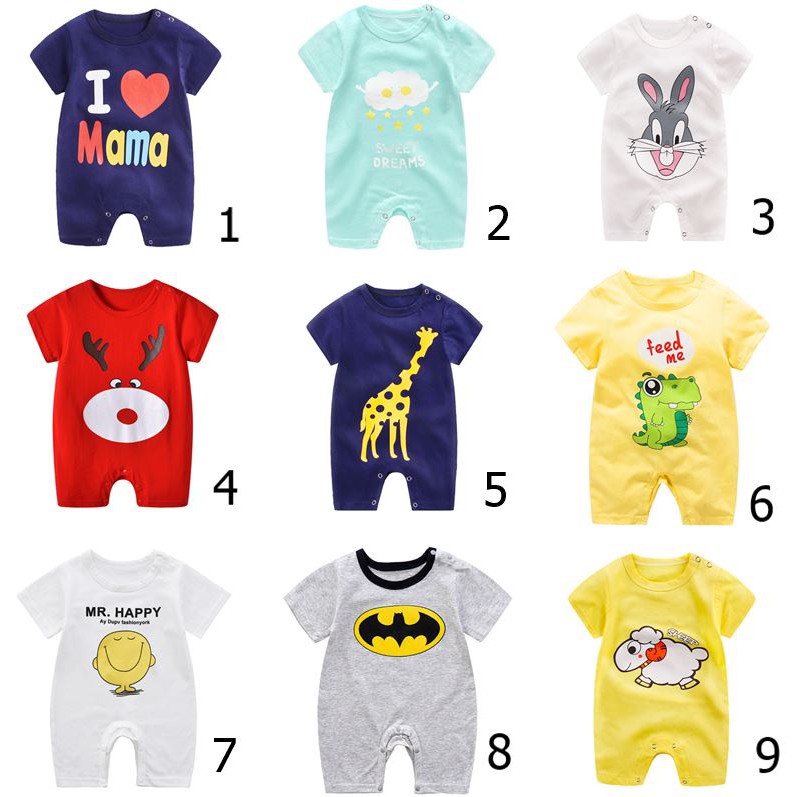 Body Cộc Tay Dễ Thương Xuất Nhật Cho Bé Gái Bé Trai Từ 0-24 Tháng Tuổi