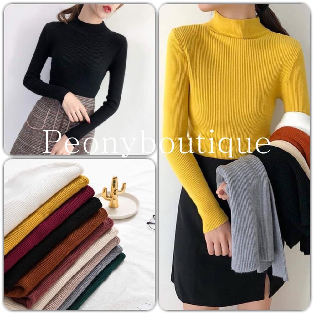 Áo Len Cổ 3p Body Nữ [FREESHIP] 🌸 Áo thun tăm dáng ôm dài tay nhiều màu kiểu dáng basic Ulzzang QC SIÊU HOT 🌸  ྇