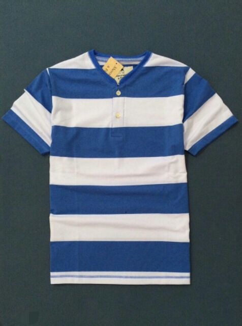 Áo thun nam ngắn tay cổ tim phối sọc đẹp tigershop Tgs036 | BigBuy360 - bigbuy360.vn