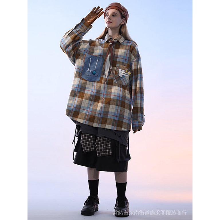 Áo Sơ Mi Nam Dài Tay Họa Tiết Kẻ Sọc Ca Rô Thời Trang Đường Phố