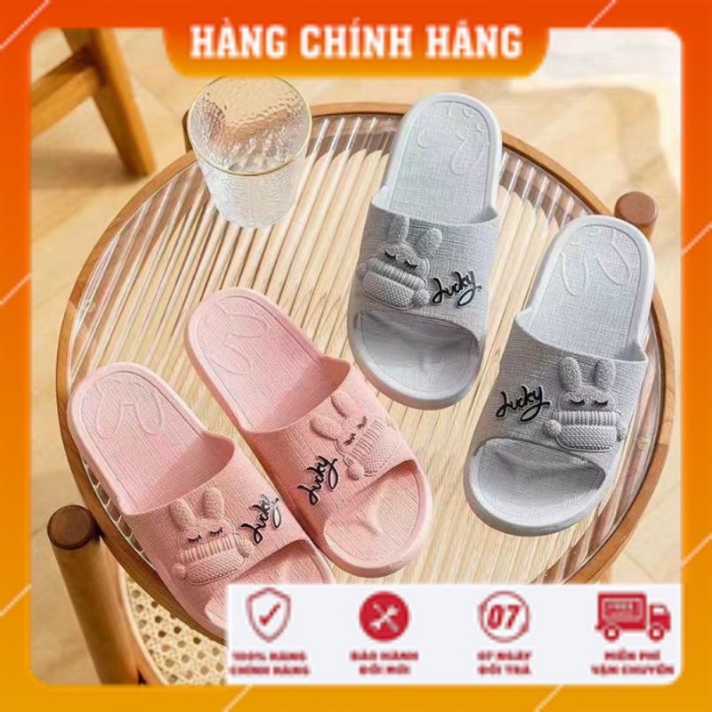 Dép Lê Đi Trong Nhà unisex họa tiết Thỏ Gấu Hi Bear chất nhựa eva siêu dẻo siêu bền đúc nguyên khối mã LS07