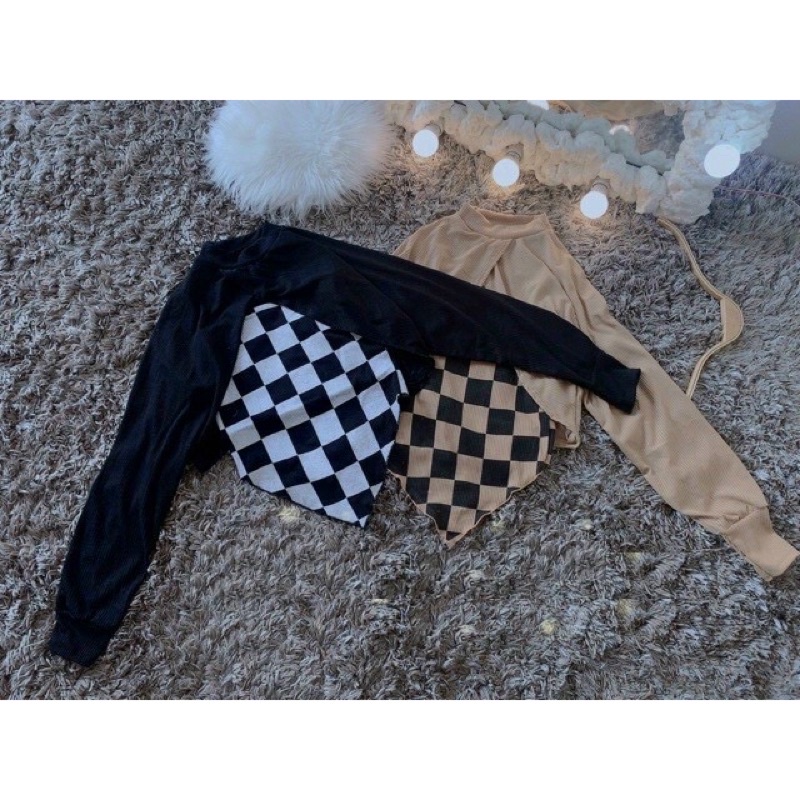 Set 2 áo gồm áo hai dây kẻ caro áo khoác len tay dài màu trơn hợp thời trang cho nữ | BigBuy360 - bigbuy360.vn