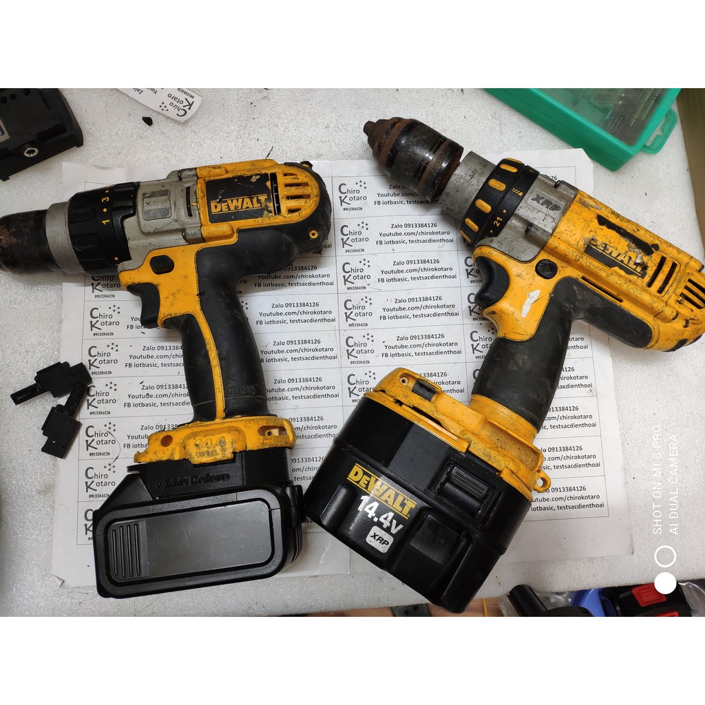 Đế chuyển pin máy khoan, vit Dewalt 14.4V XR và XRP pin NiCD sang dùng hộp pin cài Makita