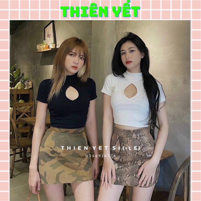 ÁO KIỂU CROPTOP GIỌT NƯỚC TAY NGẮN ẢNH THẬT