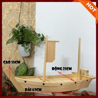 [Dài 63cm - Chuẩn Nhật Bản] Khay gỗ trang trí món ăn cho nhà hàng - Khay Thuyền Gỗ Sushi - Sashimi Nhật Bản- Gỗ thông