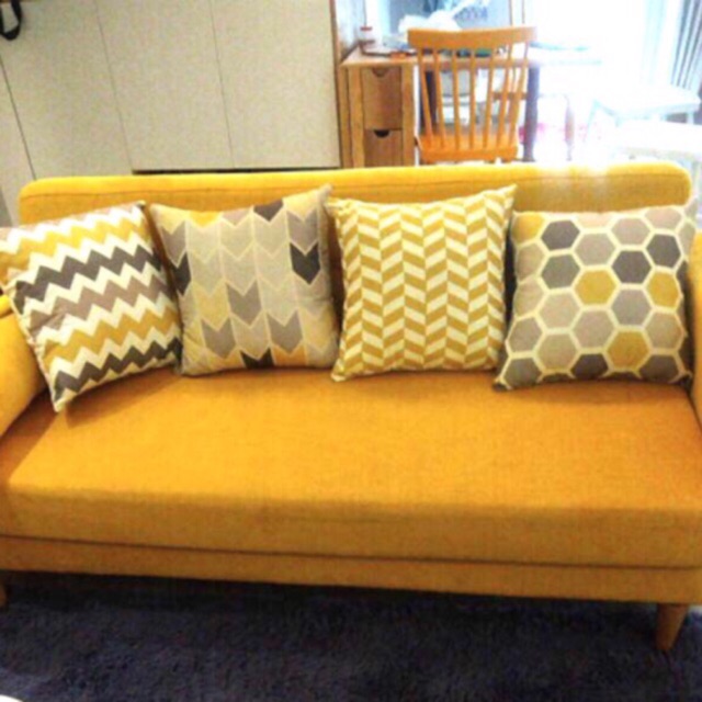 Vỏ gối áo gối sofa trang trí vàng-ghi(không ruột) | BigBuy360 - bigbuy360.vn