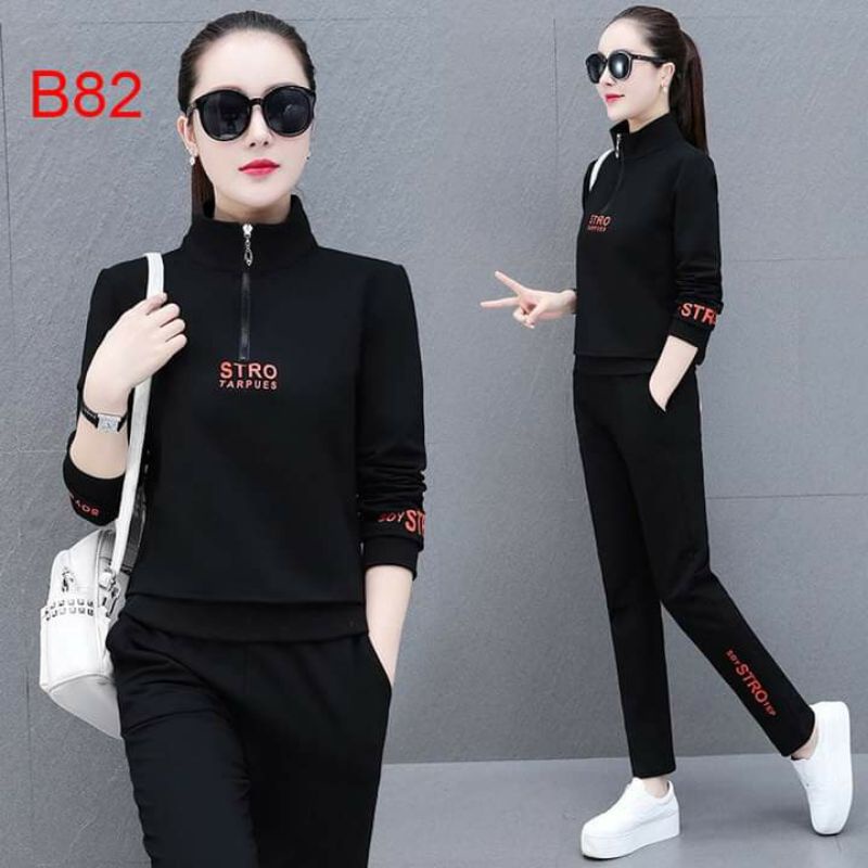 Đồ Bộ Thu Đông Nữ Thể Thao Kéo Khóa Thời Trang Dạo Phố Mặc Nhà Cao Cấp B82, B83