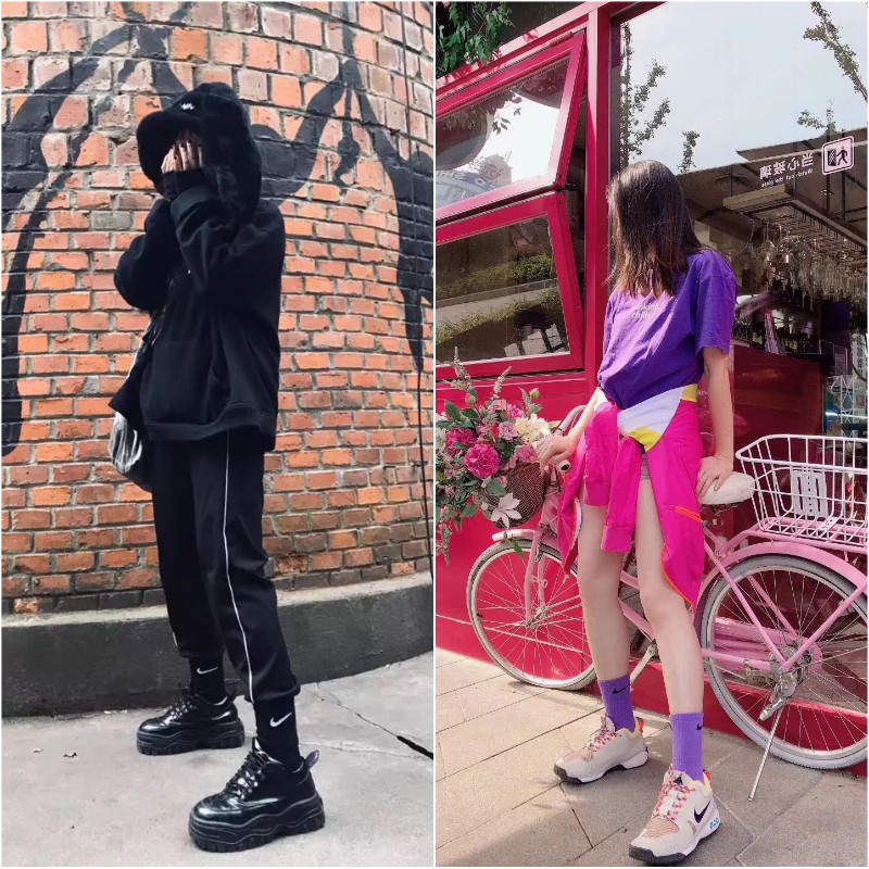 Tất Nhún Vớ Unisex❤️FREESHIP❤️Phong Cách Thể Thao In Logo NK Cổ Cao [13 Màu]