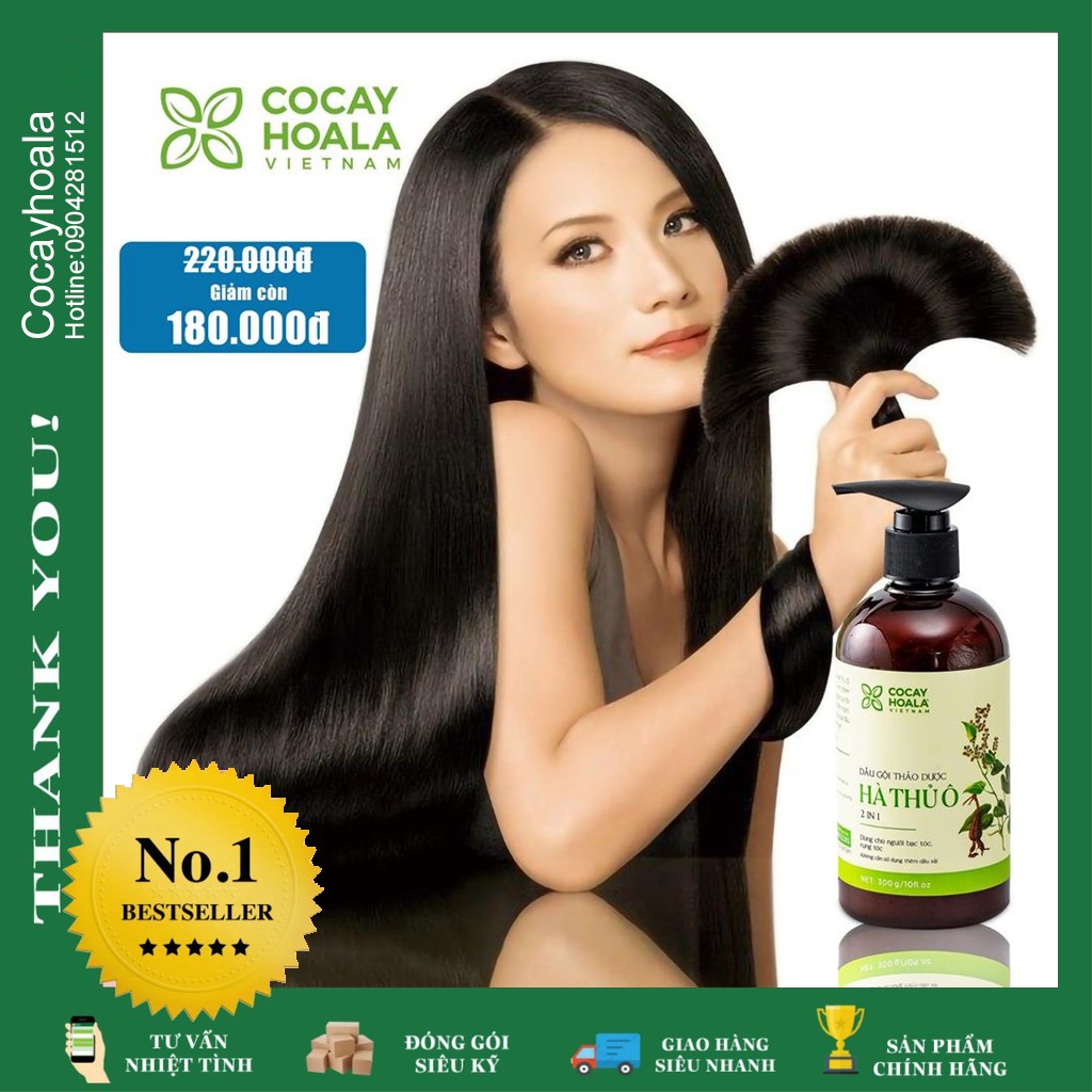 Dầu Gội Hà Thủ Ô 2in1 - Dầu Gội Ngăn rụng tóc, Giảm Rụng Tóc Bạc Tóc chống hói đầu Cocayhoala 300ml | BigBuy360 - bigbuy360.vn