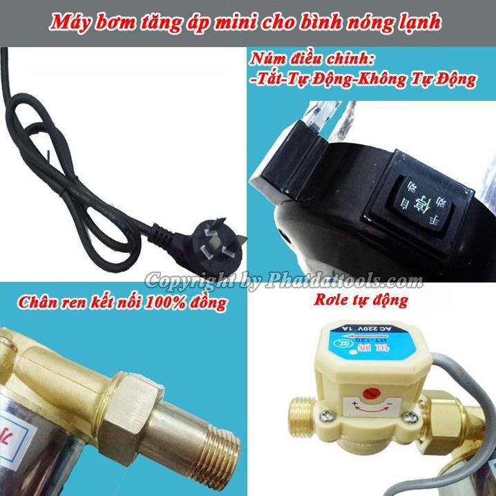 Máy Bơm Tăng Áp 100w Cho Bình Nóng Lạnh, Máy Giặt, Vòi Sen