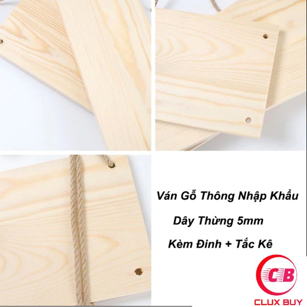 Kệ gỗ treo tường dây thừng đa năng, kệ decor trang trí nhà cửa phòng khách, phòng ngủ, văn phòng