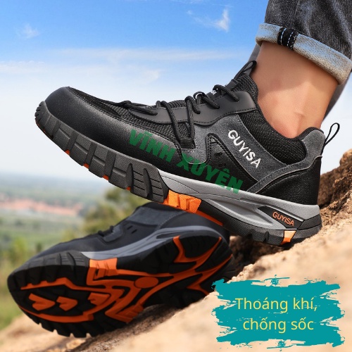 Giày bảo hộ lao động nam thoáng khí thời trang mũi thép chống va đập chống đinh Guyisa 1109