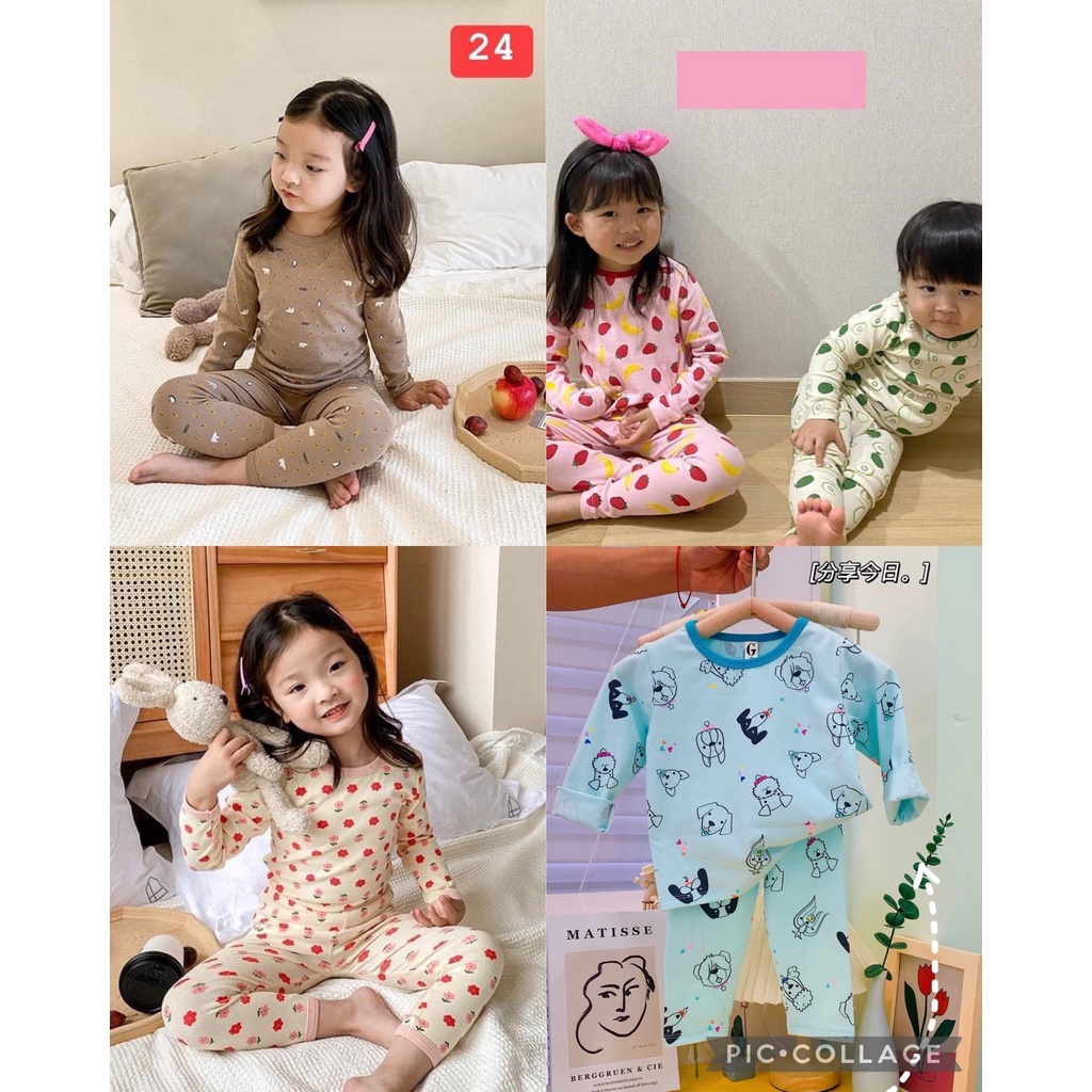 Lyvyshop - (Lô mới) Bộ dài tay cotton cho bé trai, bé gái từ 09-28kg