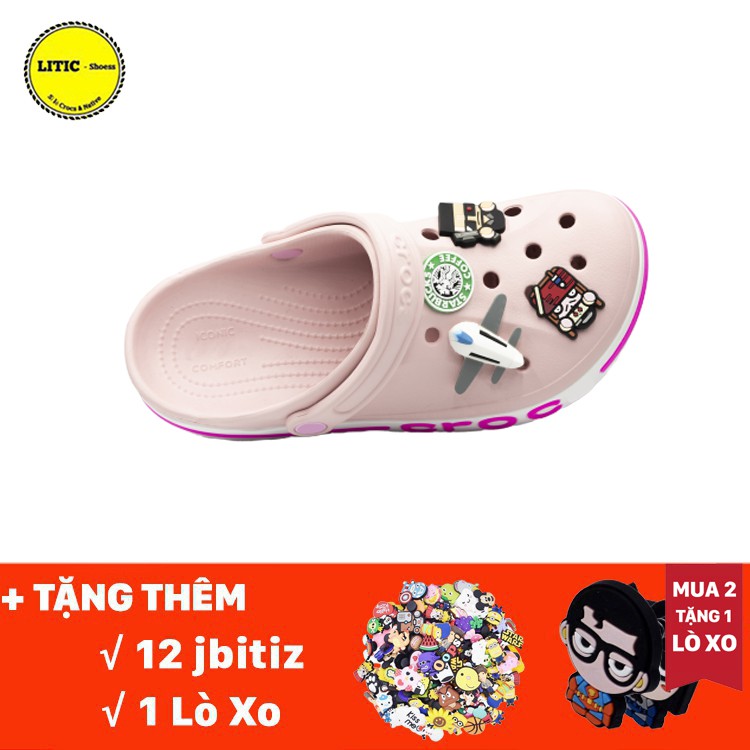 dép cross hồng viền trắng đế bánh mìFREESHIPsục cross hotrend BAY02 (Trùm sỉ dép cross litic)