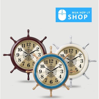 [CHÍNH HÃNG COMPAS] Đồng Hồ Treo Tường Compas Hình Bánh Lái Tàu Phong Cách Sang Trọng Sáng Tạo - Hàng Nhập Khẩu
