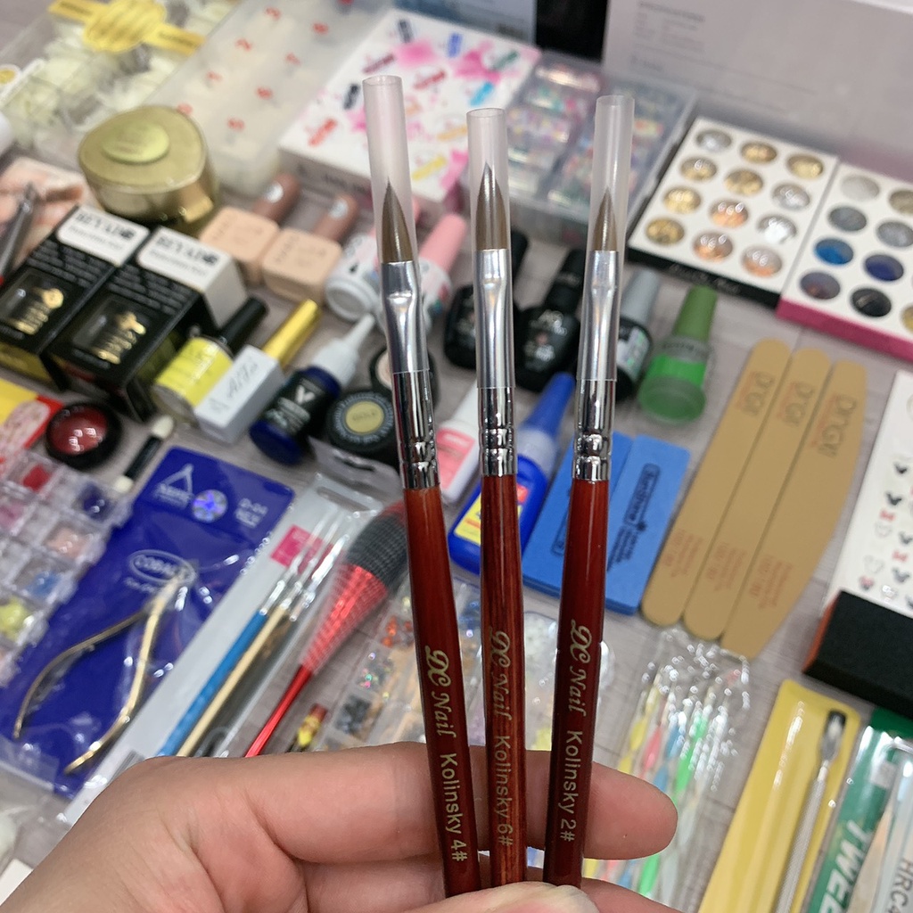 Cọ Bút Đắp Hoa DX Nail Đẹp, Lông Chuẩn Số 2, 4, 6 Hiệu Kolinsky Chuyên Mi Nail