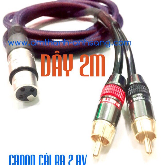 Dây Jack canon cái ra 2 Jack hoa sen, dây vang số ra loa Sub, dây canon sang av