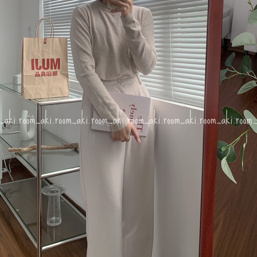 Áo len trơn basic cổ tròn dài tay chất mịn, mềm