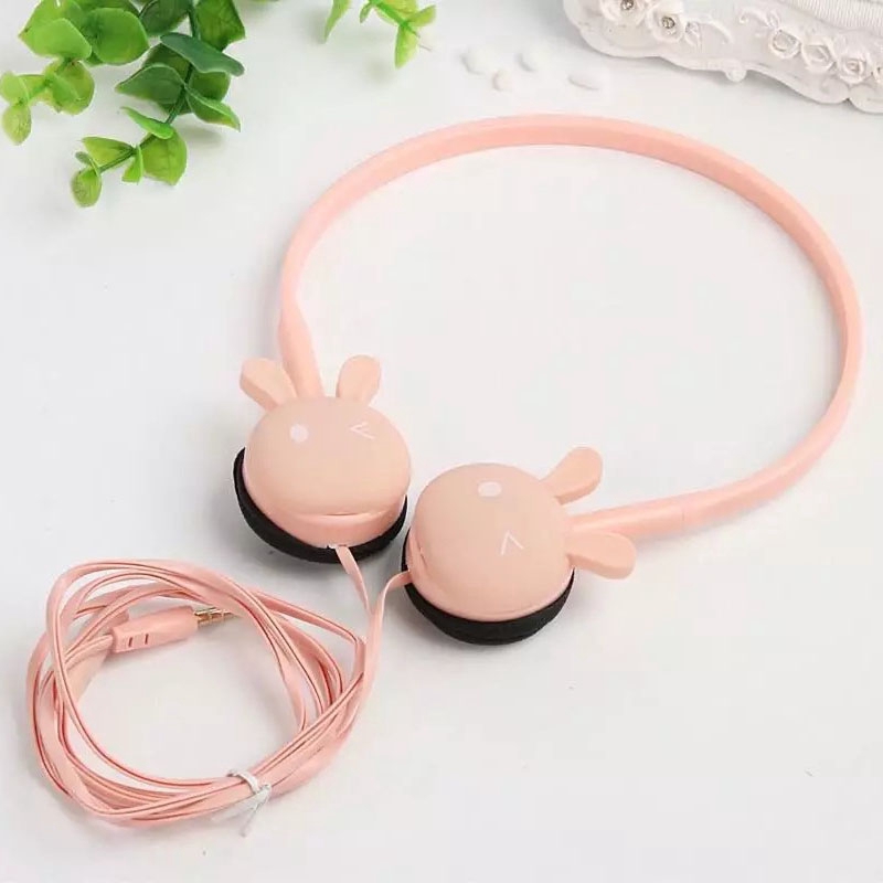 Tai Nghe Chụp Tai Âm Thanh Siêu Trầm Thiết Kế Tai Thỏ Đáng Yêu