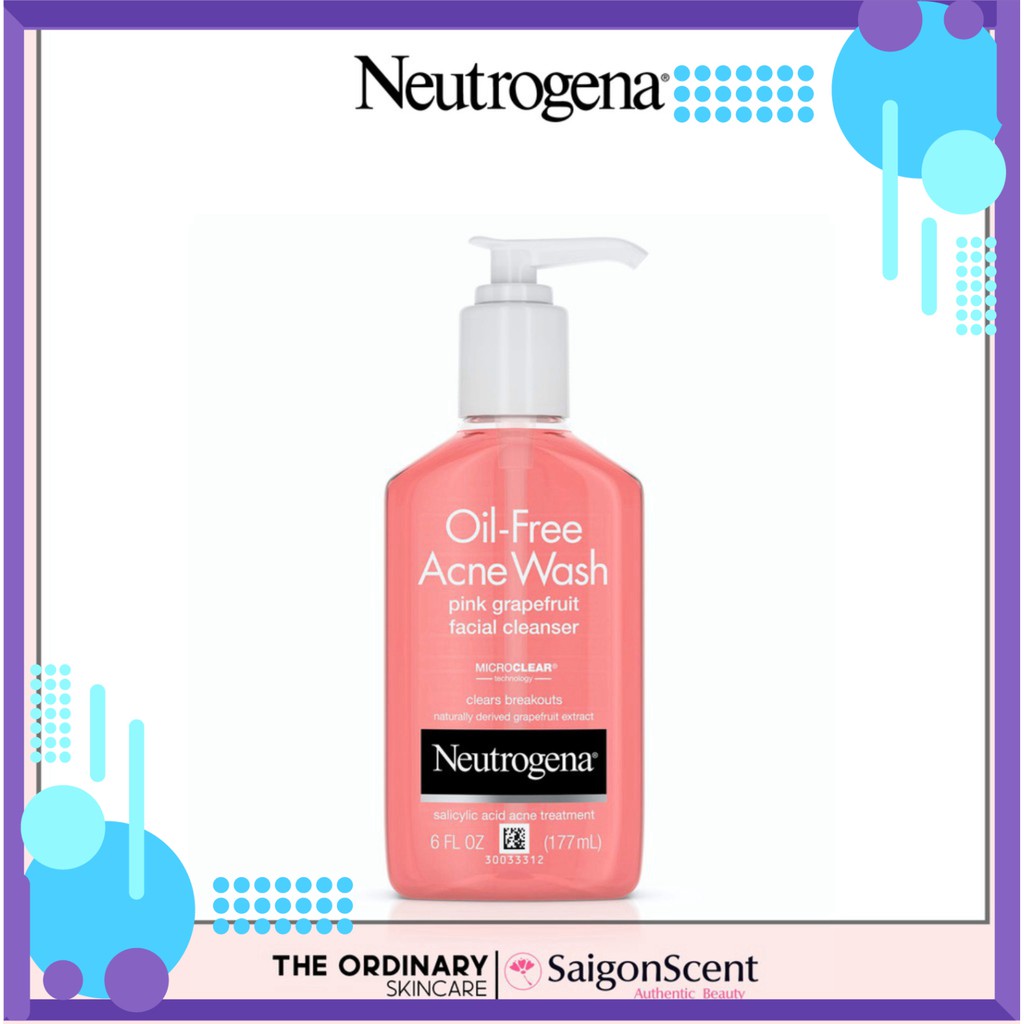 SALE MÙA HÈ Sữa rửa mặt giảm mụn Neutrogena Pink Grapefruit Acne Face Wash ( 177mL ) SALE MÙA HÈ