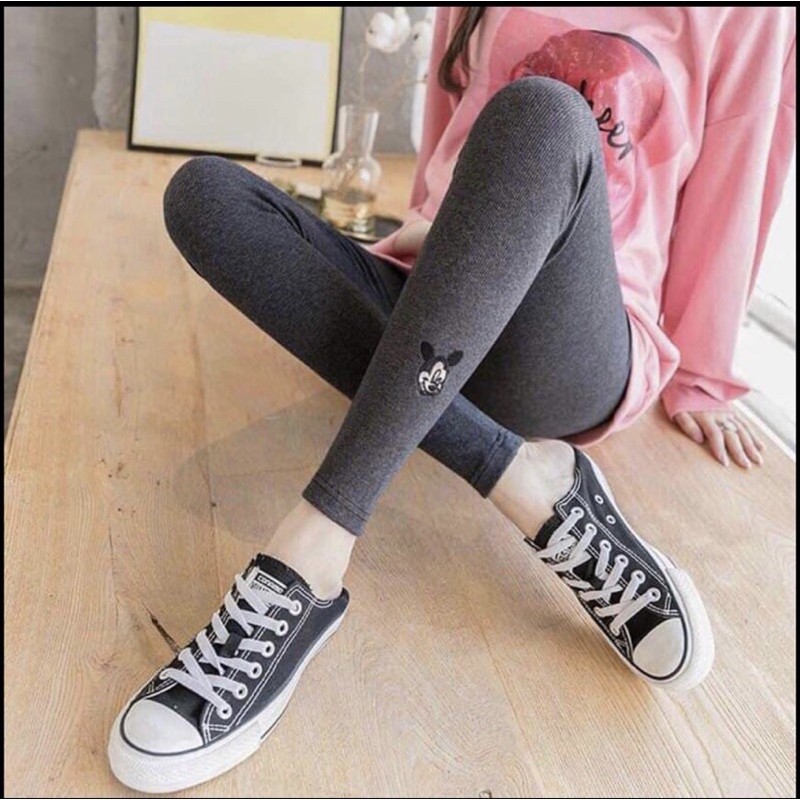 [XẢ KHO] QUẦN LEGGING LEN TĂM THÊU MICKEY | BigBuy360 - bigbuy360.vn