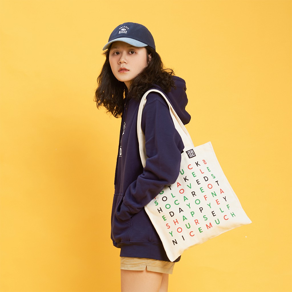 [LAST CHANCE] Túi tote vải canvas in ô chữ làm quà tặng Crossword Tote JAMLOS