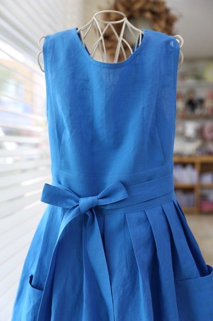 Đầm Linen Hai mặt eo nơ