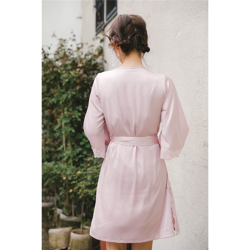 Pijama Lụa Cao Cấp (Áo choàng + Áo 2 dây ) X10 | BigBuy360 - bigbuy360.vn