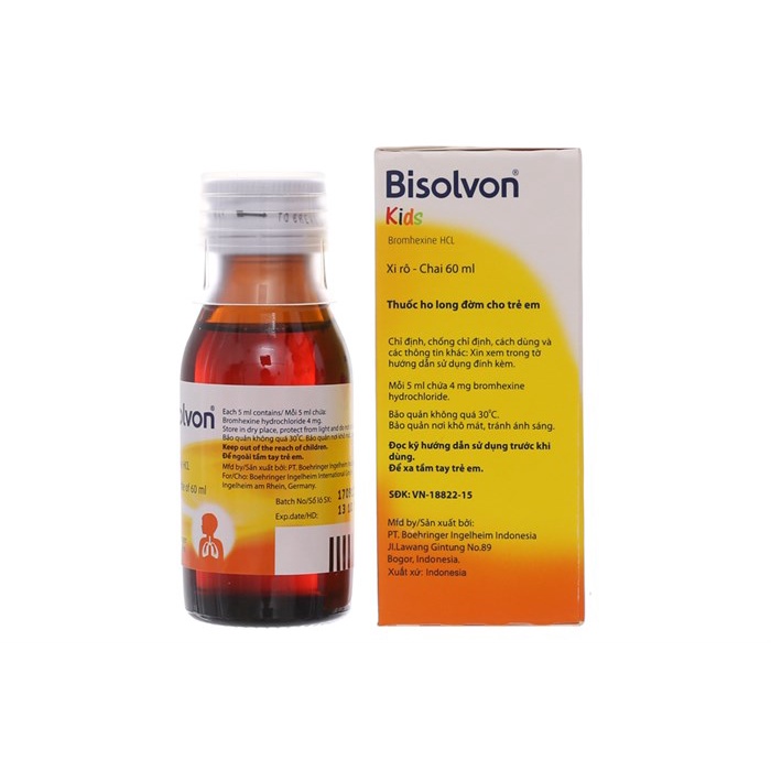 Siro BISOLVON KIDS hương dâu chai 60ml