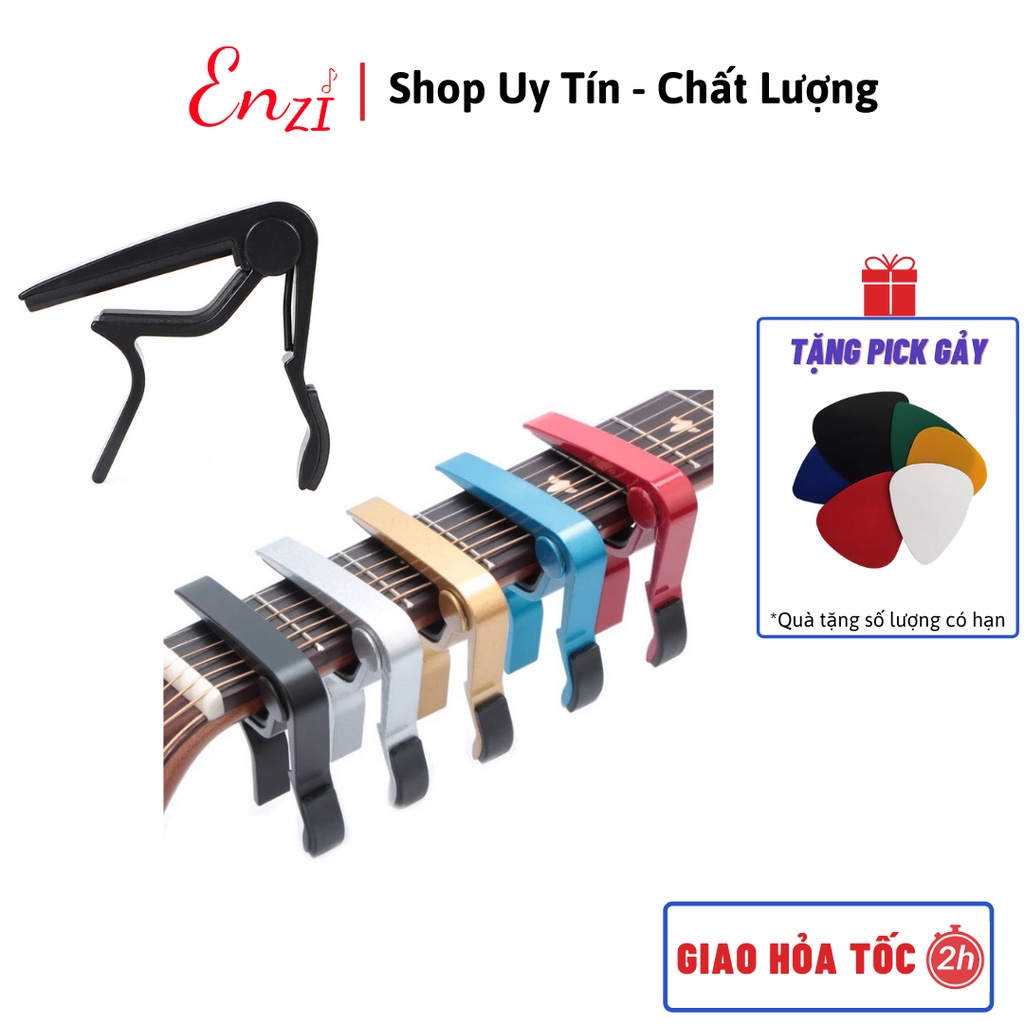 Kẹp capo guitar classic acoustic ukulele guitar điện Kim Loại Enzi lên tông hạ tông dùng cho mọi loại đàn ghita