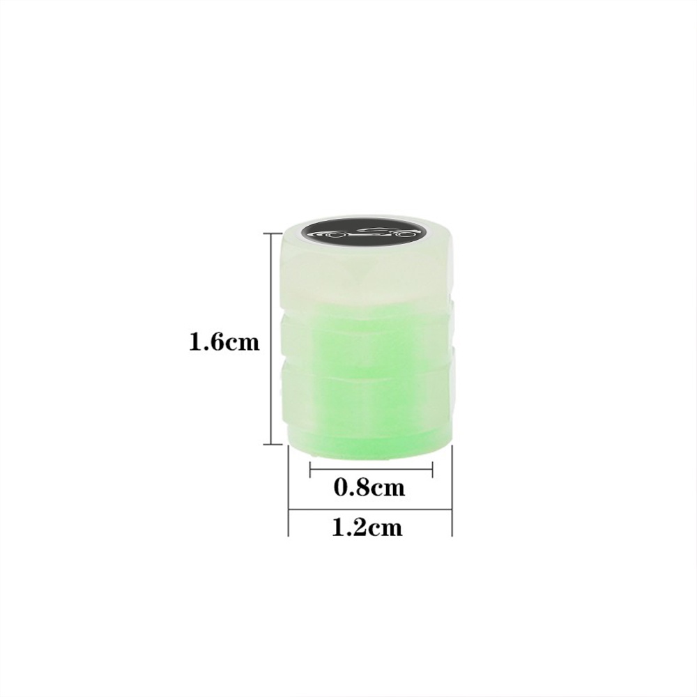 Bộ 1 / 4 Vỏ Bọc Van Bánh Xe Chống Bụi Màu Xanh Lá Dạ Quang