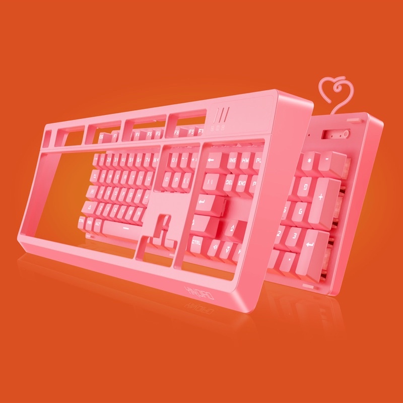 COMBO Bàn Phím Cơ Chuột Máy tính Laptop Có Dây Gaming YINOIAO K300PRO G15 Màu Hồng Rễ Thương LED 22 Hiệu Ứng Cao Cấp