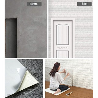 Decal xốp 3D dán tường giả gạch