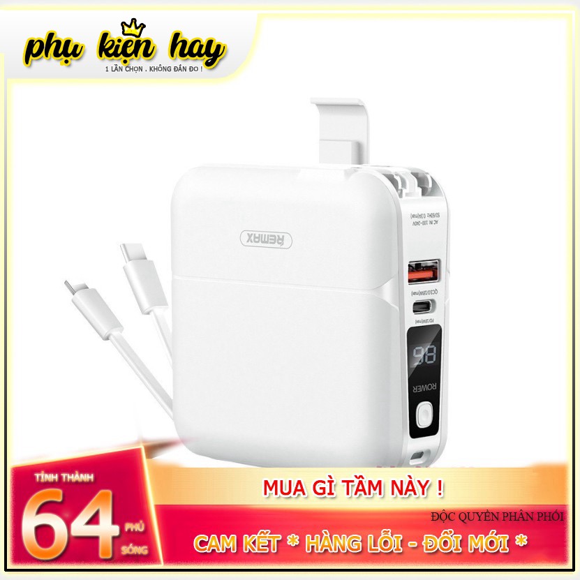 Sạc dự phòng đa năng Remax RPP-20 dung lượng 15.000mAh - Sạc trực tiếp từ ổ điện - Hỗ trợ sạc nhanh 18W