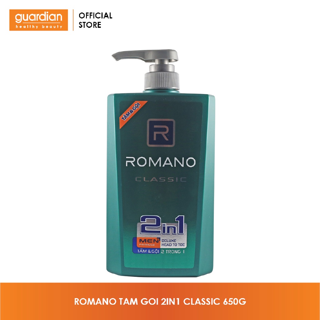 Dầu Tắm Gội 2 Trong 1 Dành Cho Nam Classic Romano 650Gr