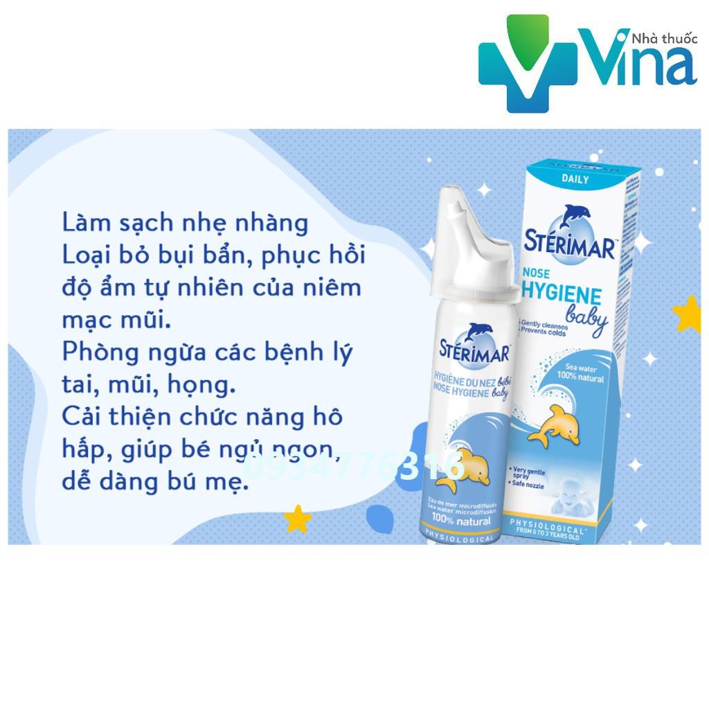 ✅ Nước biển xịt mũi cho trẻ sơ sinh Sterimar baby chai 50ml
