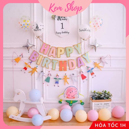 Dây Chữ HAPPY BIRTHDAY Bằng Giấy Màu Cầu Vồng Trang Trí Sinh Nhật  Cho Bé Trai Bé Gái Người Lớn - K87