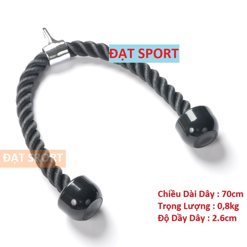 Dây Thừng Tập Cáp Tricep Rope , Tập Cơ Tam Đầu , Lưng Xô, Vai , Tay Sau , Tay Trước, Cơ Bụng
