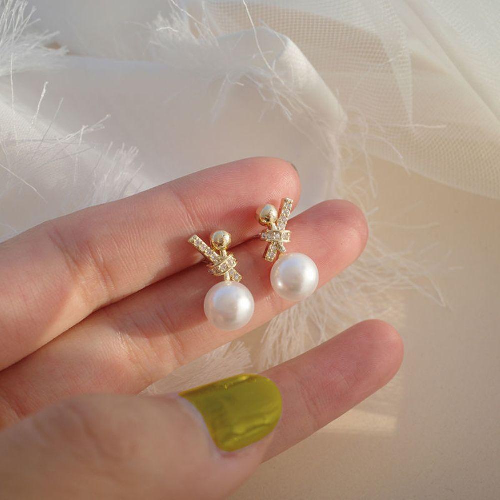 Bông Tai Cổ Điển Cho Nữ|Bông Tai Hình Nơ Màu Sáng Thời Trang Sang Trọng